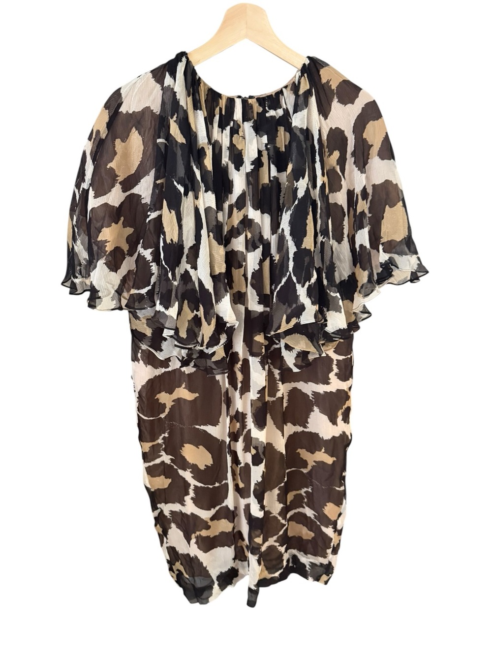 NWT By Malene Birger Marlin Silk Leopard Ruffle Dress EU 34 US 4 Cocktail Dress